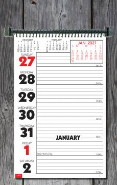 Weekly Planning Wall Calendar with Memo Space and Almanac info (No Ad)- B1AW1